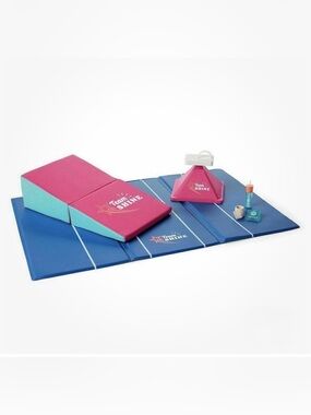 American Girl Doll Joss’s Cheer Practice Equipment Set Shine Pink Blue Retired
